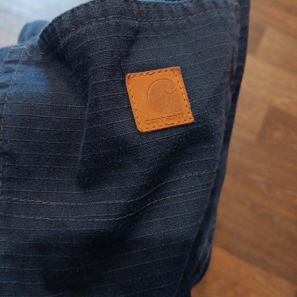Carhartt Dark Blue Pants with Brown Logo Patch Size XS - Picture 3 of 4